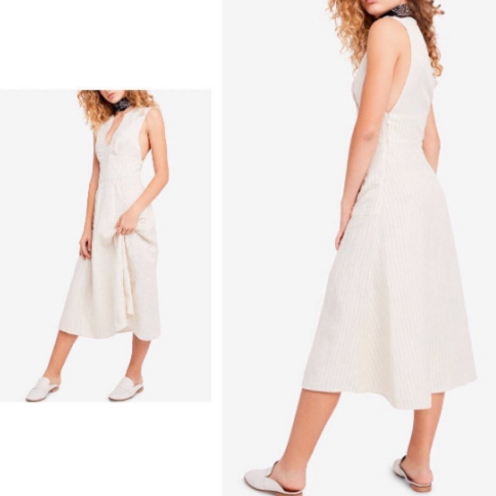 Free People Beige Midi Dress